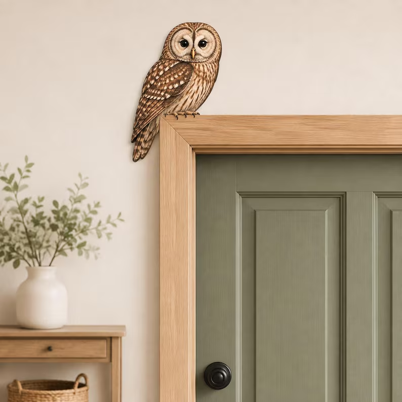 Wooden Chickadee Door Topper