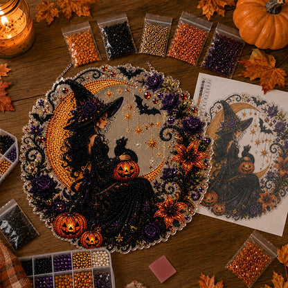 ✨🎃Halloween Black Cat Moon Diamond Art Hanging Ornament Kit👻