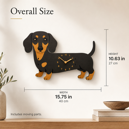 Swing Tail Dachshund Wooden Wall Clock 🐶