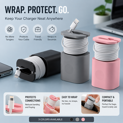 🔋 2 PACK 2-in-1 Charger Cable Organizer & Protective Wrap