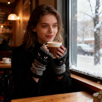 🎁🐱Knitted Fingerless Gloves🧶