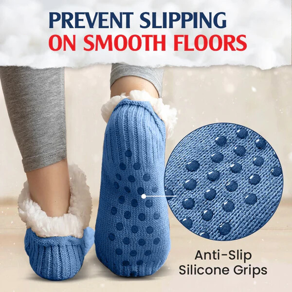 TIKTROVE - Fleece-Lined Non-Slip Thermal Slippers Socks