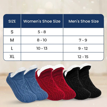 TIKTROVE - Fleece-Lined Non-Slip Thermal Slippers Socks
