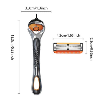 48 Sets Of Men's Shaving Blade Replacement Kits, Including Free Handles And Storage Boxes