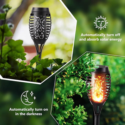 🏆 Solar Powered Fire Flame Design Garden Light