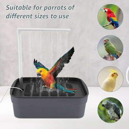 🔥 🦜💦Automatic ABS Bird Bath Shower, Parrot Bathtub with Circulating Faucet for Pet Bird