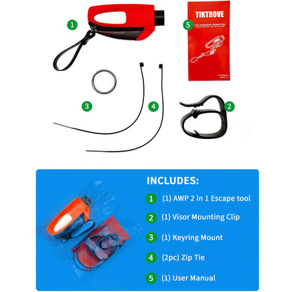 2-in-1 Emergency Window Breaker & Seatbelt Cutter