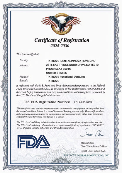 🦷  Fit Full Functional DenturesMake you more confident-Made in the USA & FDA-Certified