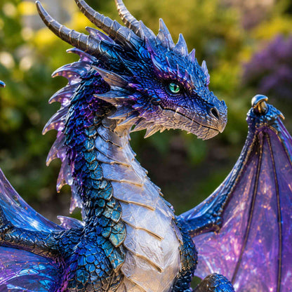 Amethyst Crystal Dragon Solar Garden Light, LED Dragon Statue Outdoor Yard Patio Decor, Waterproof Fantasy Garden Ornament, Gift for Dragon Lovers
