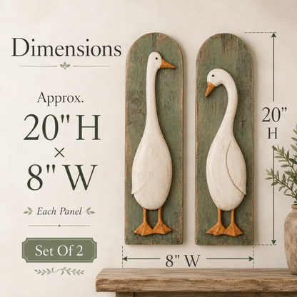 Handcrafted Rustic Goose Wall Art Set Of 2