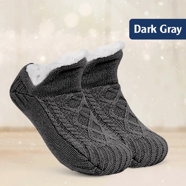 TIKTROVE - Fleece-Lined Non-Slip Thermal Slippers Socks