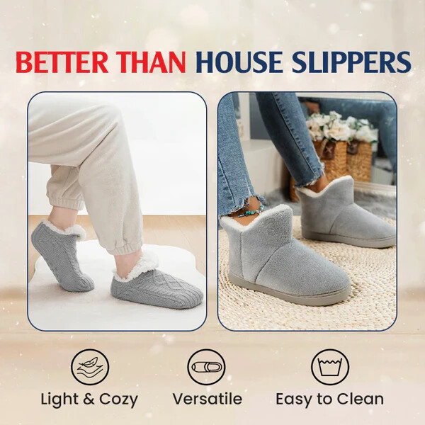 TIKTROVE - Fleece-Lined Non-Slip Thermal Slippers Socks