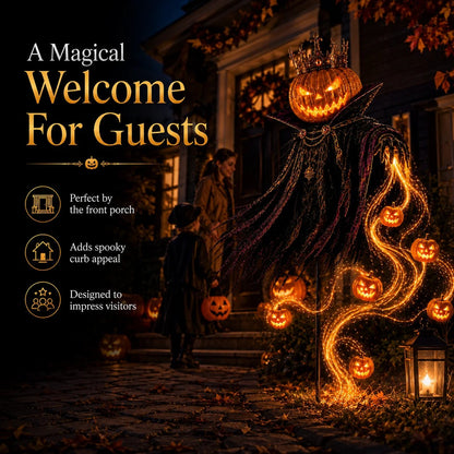 👑🎃 Pumpkin King Halloween Yard Decor|Solar Operated Day‐Night Ornament For Garden