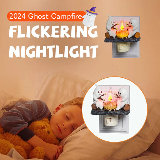 🔥 Ghost Campfire Flickering Nightlight✨🔥👻