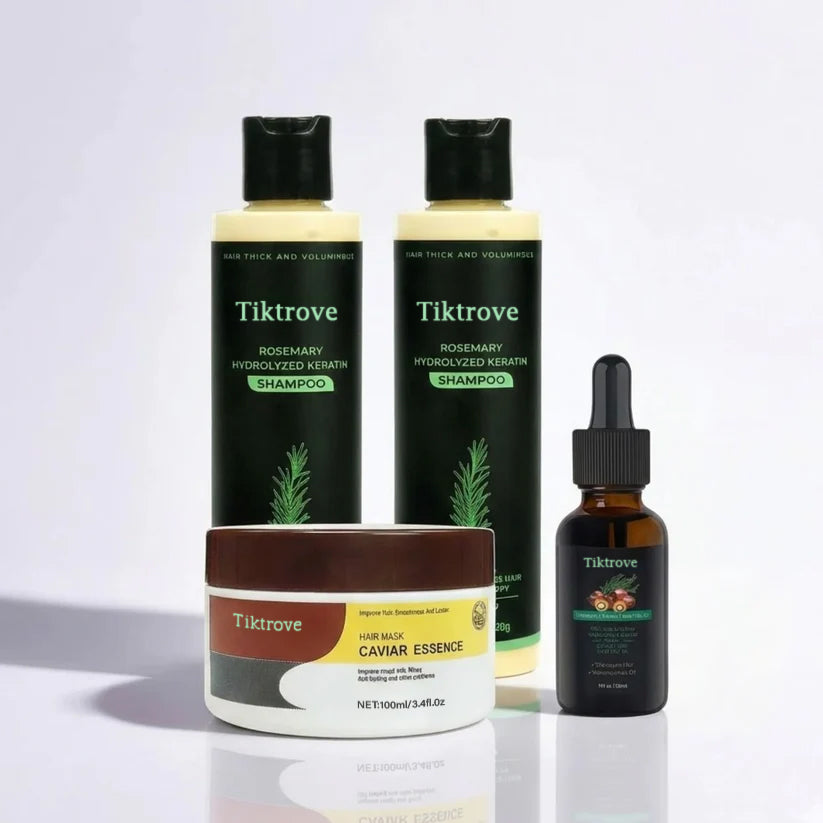4 Packs: 2 Shampoo + Conditioner + Hair Care Oil