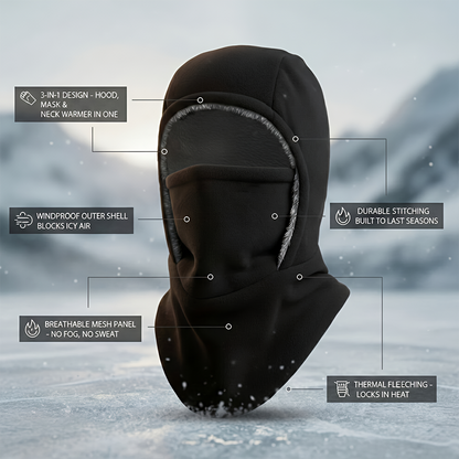 ❄️ 3-in-1 Thermal Ski Mask & Neck Warmer – Windproof Winter Hat