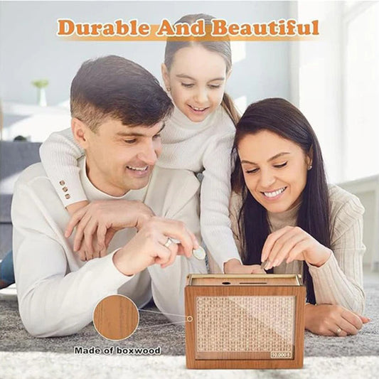 🎁Family Fun Savings Box🎁 Wooden Cash Saving Box