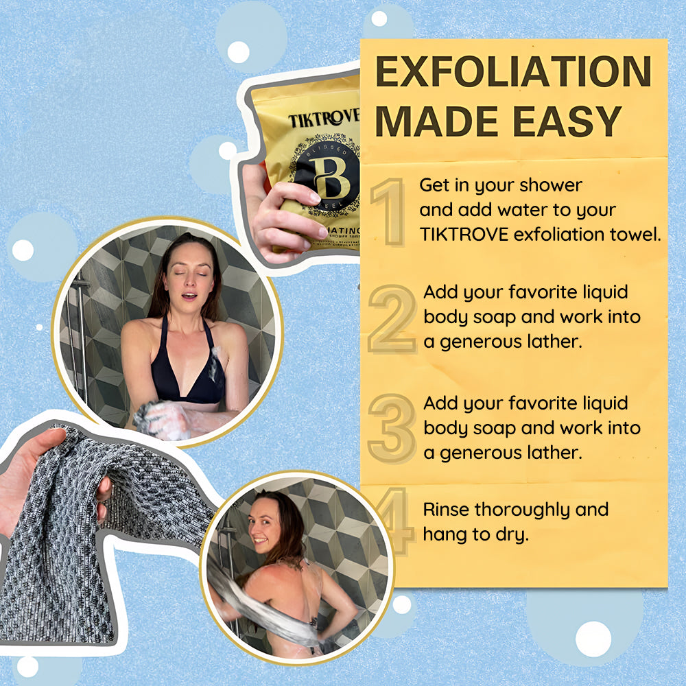 Tiktrove Exfoliating Antibacterial Shower Towel