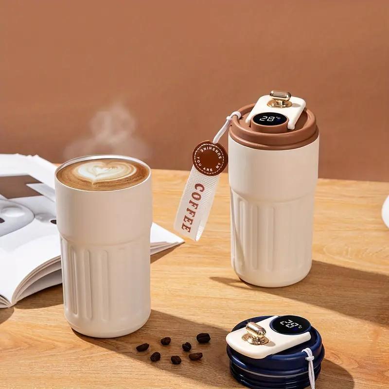 🎁🎁Christmas gift🎁450ml Stainless Steel Travel Mug with Temperature Display - Vacuum Insulated Bottle