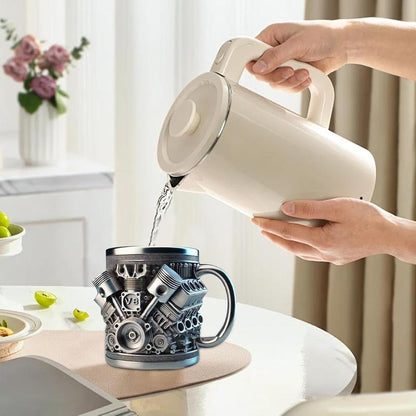 Stainless Steel Mug - V8 Engine Design