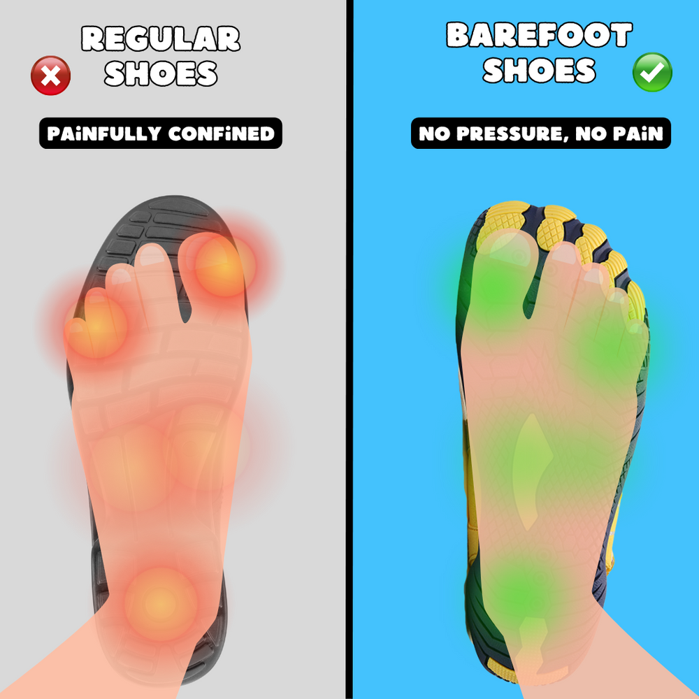 Barefoot shoe design comparison