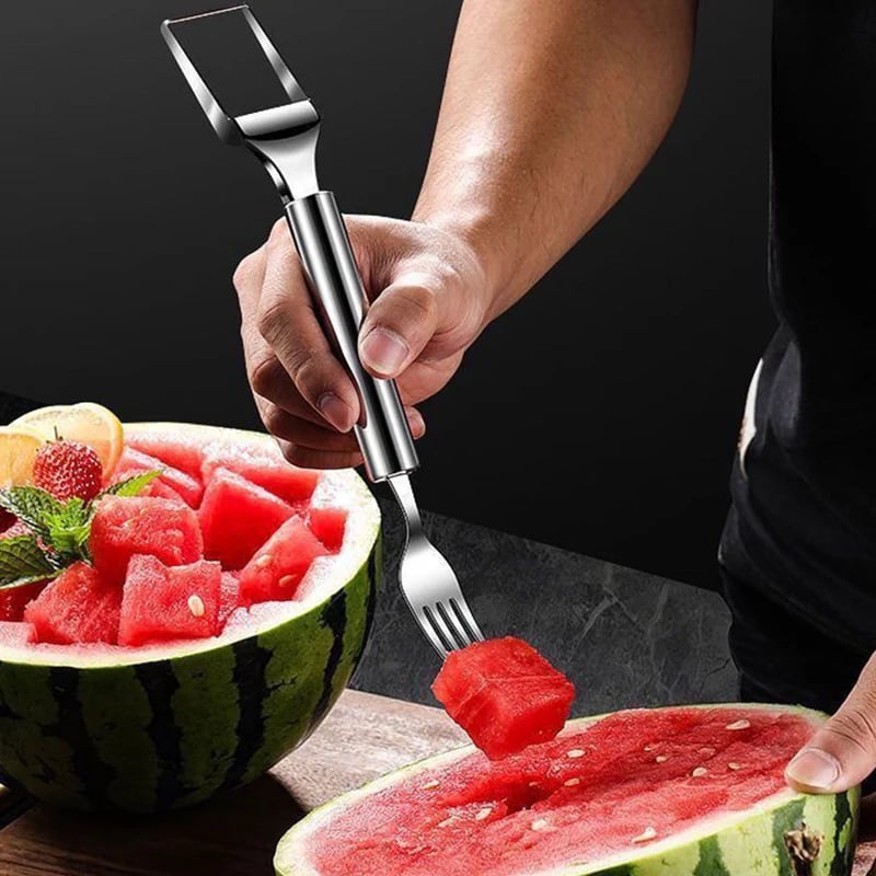 🍉 Effortless Fruit Prep✨ 2-in-1 Fruit Cutter & Fork – For Quick and Easy Fruit Serving! 🍓