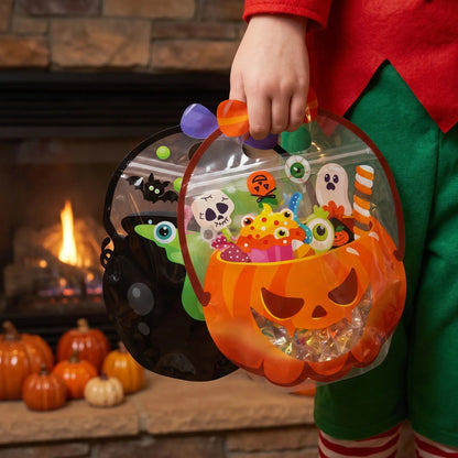 Halloween Goodie Bags Plastic Candy Gift Bags with Handle