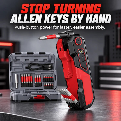 ⚡ Powered Hex Key Driver Kit – 3-Angle Folding Head, LED Light & 27-Piece Bit Set