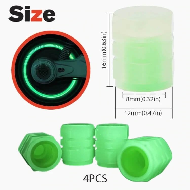 16PCS Glow-in-the-Dark Car Tire Valve Cap Set