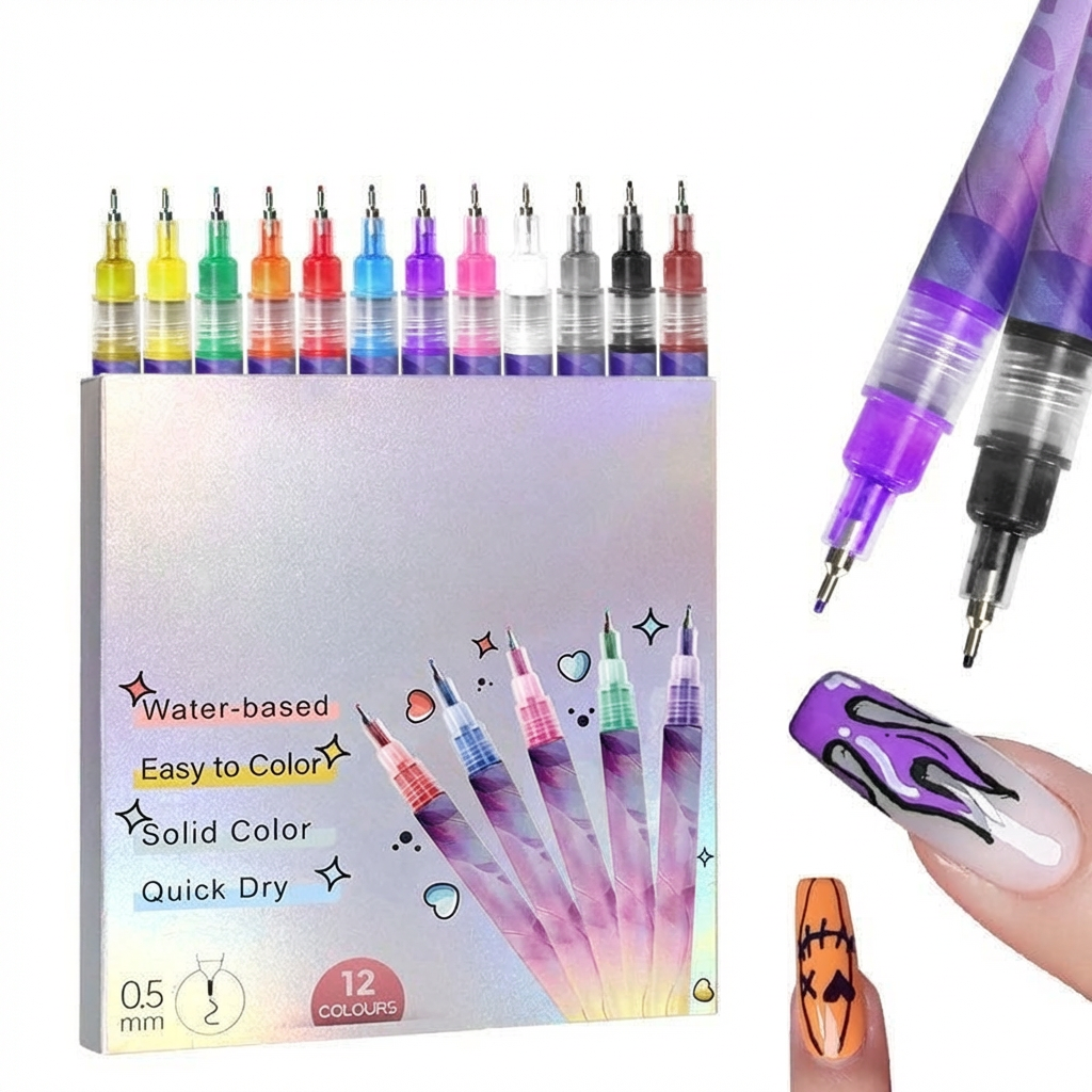 🎨12 Colors Nail Art Pens Set