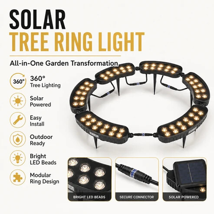 🌳💡 Ring-Shaped Solar Tree Lights – Weatherproof Outdoor Spotlights Ideal for Trees, Pillars, and Gardens