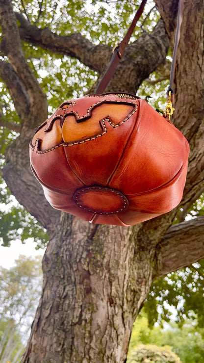🎃handmade leather Pumpkin Bag(✨Same as in the video)