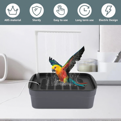 🔥 🦜💦Automatic ABS Bird Bath Shower, Parrot Bathtub with Circulating Faucet for Pet Bird