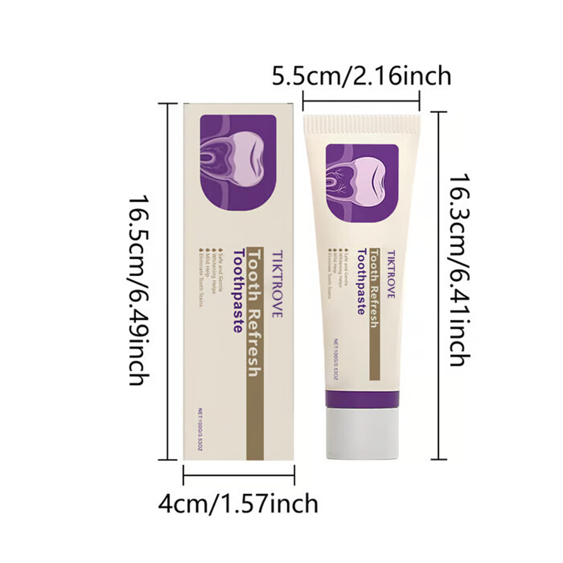 Tiktrove Toothpaste, Fresh Breath, Natural Ingredients, Gentle Care