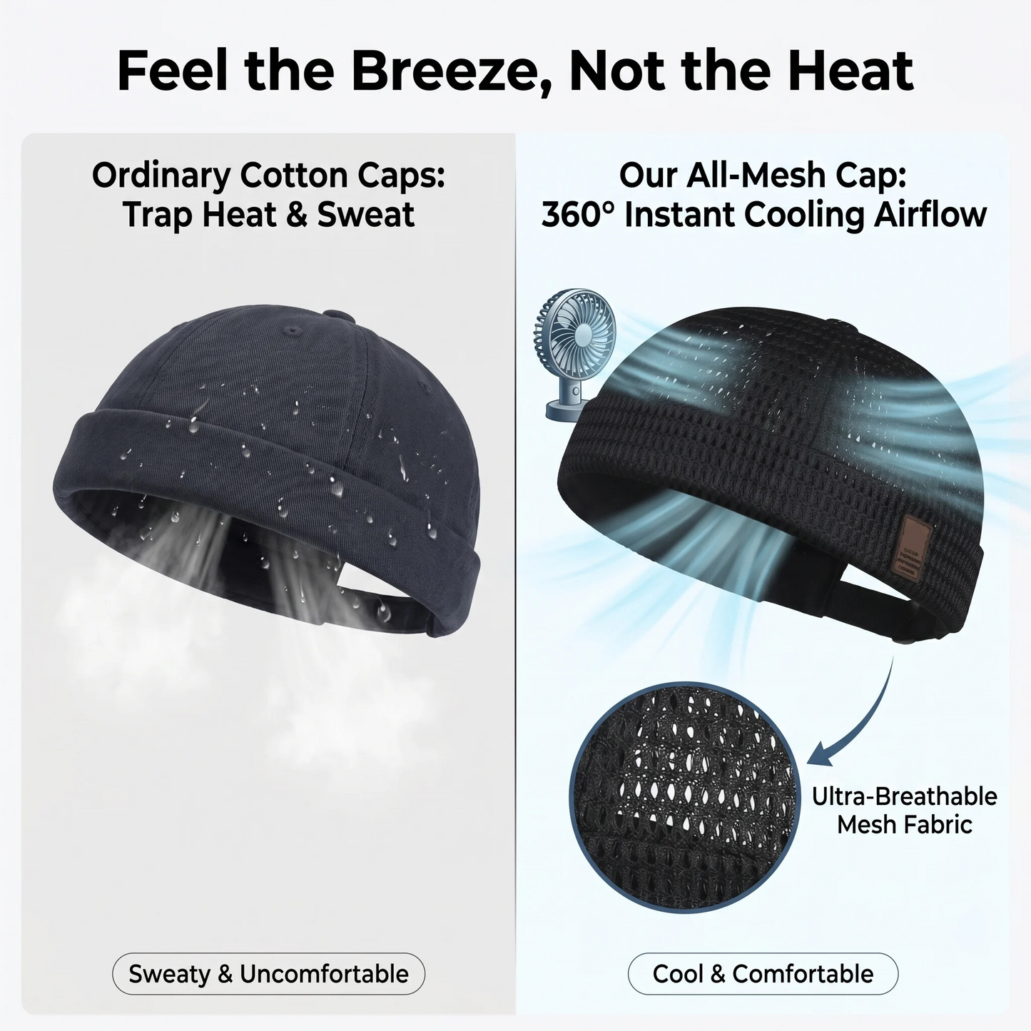 Lightweight Breathable Mesh Brimless Cap