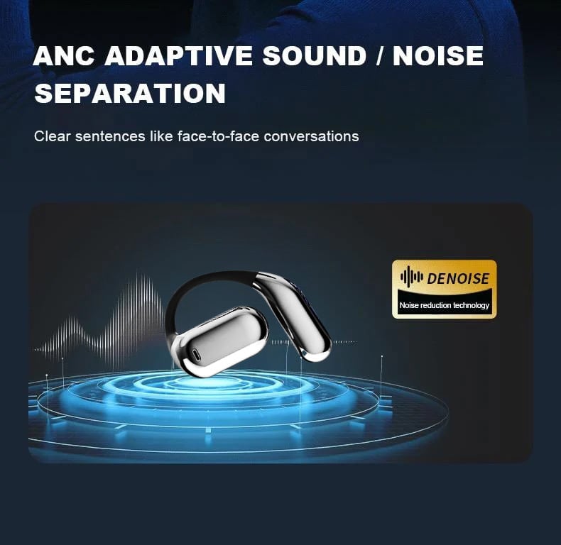 🔥⏰True Powerful Bluetooth 5.4 Open Ear Earbuds, IPX5 Waterproof