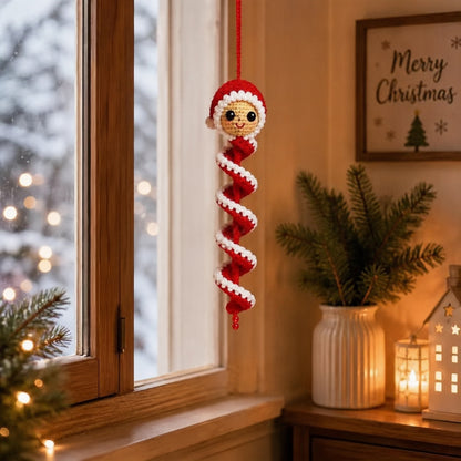 ☃️ Crochet Snowman Spiral Ornament DIY Kit | Complete Beginner-Friendly Set with Soft Yarn, Crochet Hook, Festive Beads, Snowflakes & Step-by-Step Guide 🧶🎄✨