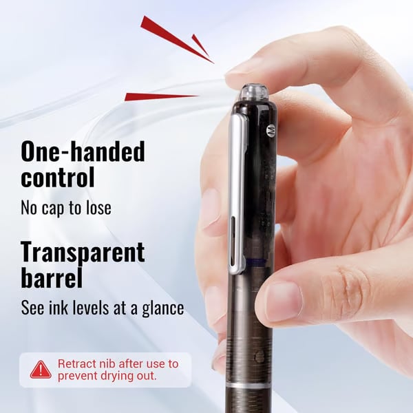 Fountain Pen Retractable:0.38mm Blue&Black