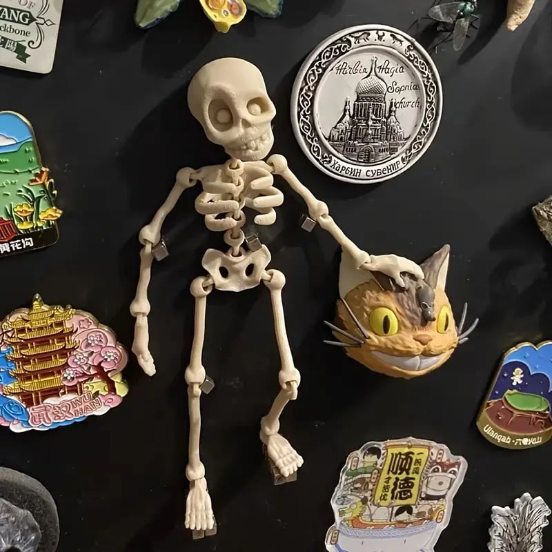 Vintage Skeleton Magnetic Figurine 🎃