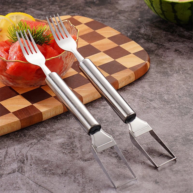 🍉 Effortless Fruit Prep✨ 2-in-1 Fruit Cutter & Fork – For Quick and Easy Fruit Serving! 🍓