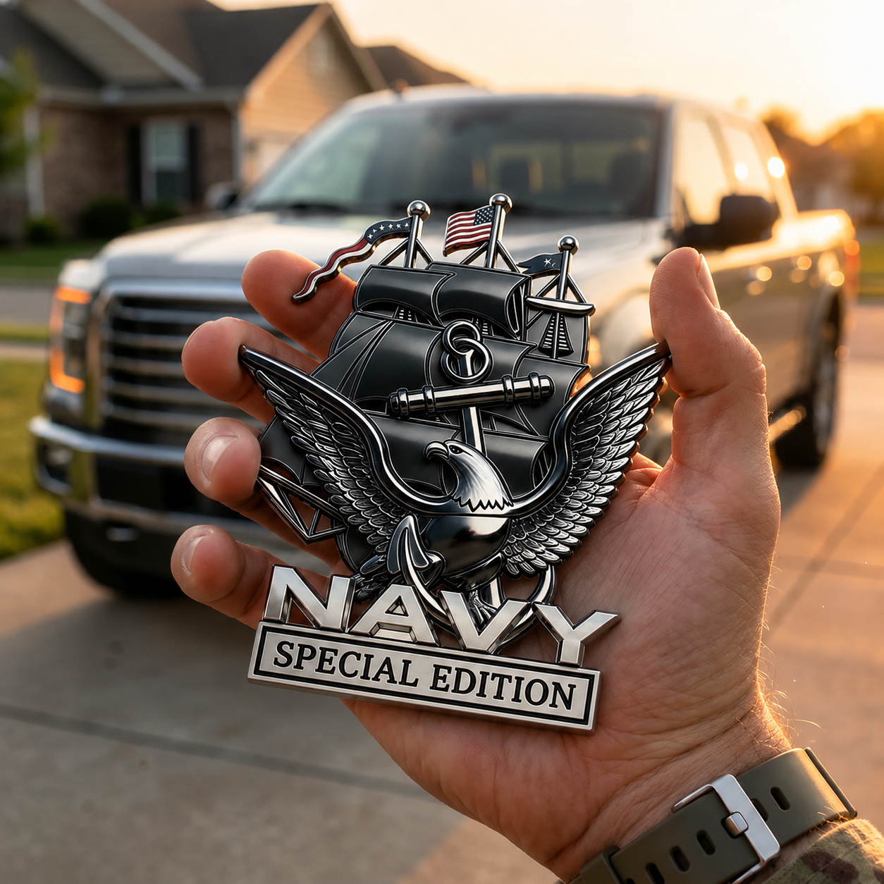 U.S. Navy Special Edition Metal Vehicle Badge