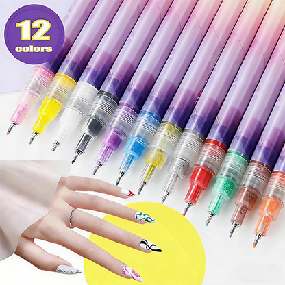🎨12 Colors Nail Art Pens Set