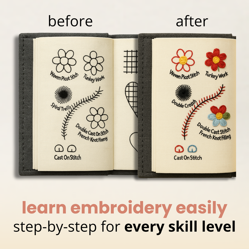 🔥 🌈Beginner-Friendly💕 Embroidery Stitch Book