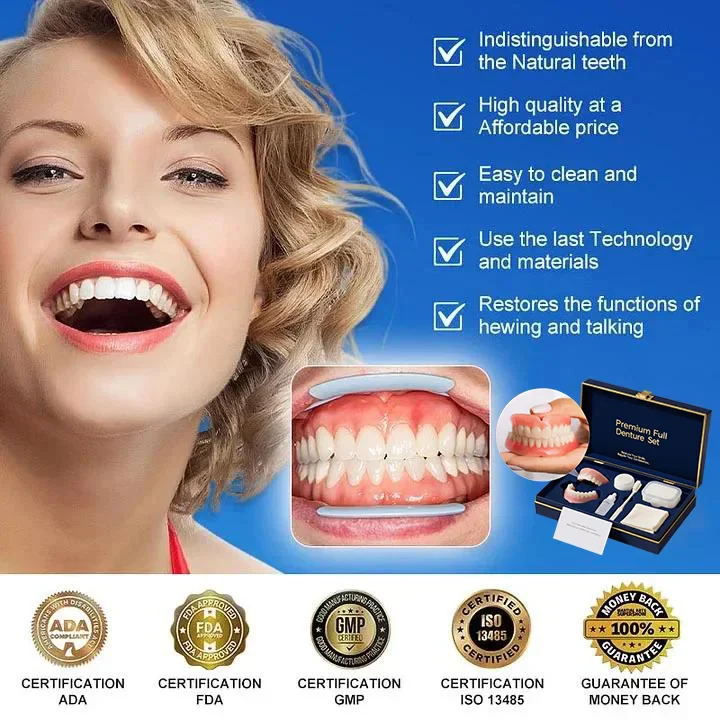 Medical Full Denture with Strong Suctiond🦷Obtain American Dental Association (ADA) Certification