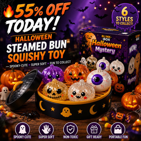 🔥 50% OFF TODAY 🎃 Halloween Steamed Bun Squishy Mystery Box Toy