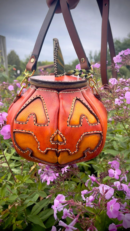 🎃handmade leather Pumpkin Bag(✨Same as in the video)