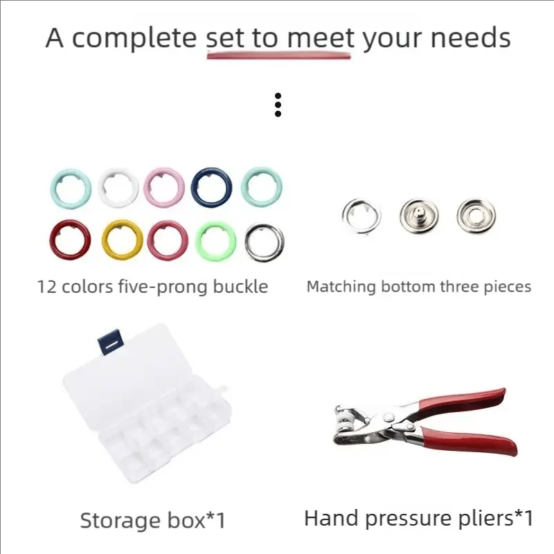 ✨100 pcs Invisible Colored Metal Buckle & Manual Pressure Pliers Kit
