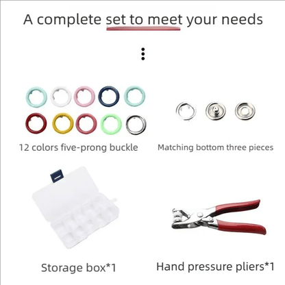 ✨100 pcs Invisible Colored Metal Buckle & Manual Pressure Pliers Kit