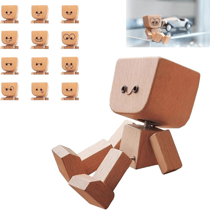 Handmade Charming Shaking Wooden Man Figurine