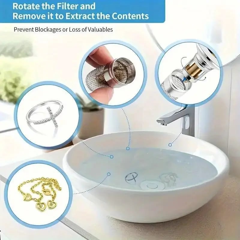 🔥Bathroom Sink Stopper Hair Catcher,  Bathroom Sink Drain Strainer ( BUY 1 GET 1 FREE）